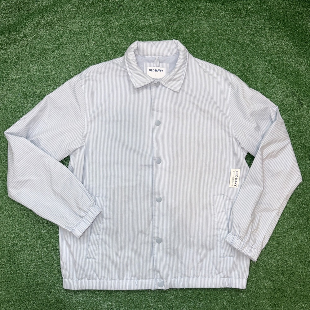 Old‎ Navy Mens Coach Jacket Small Striped Snap Front Lightweight NWT